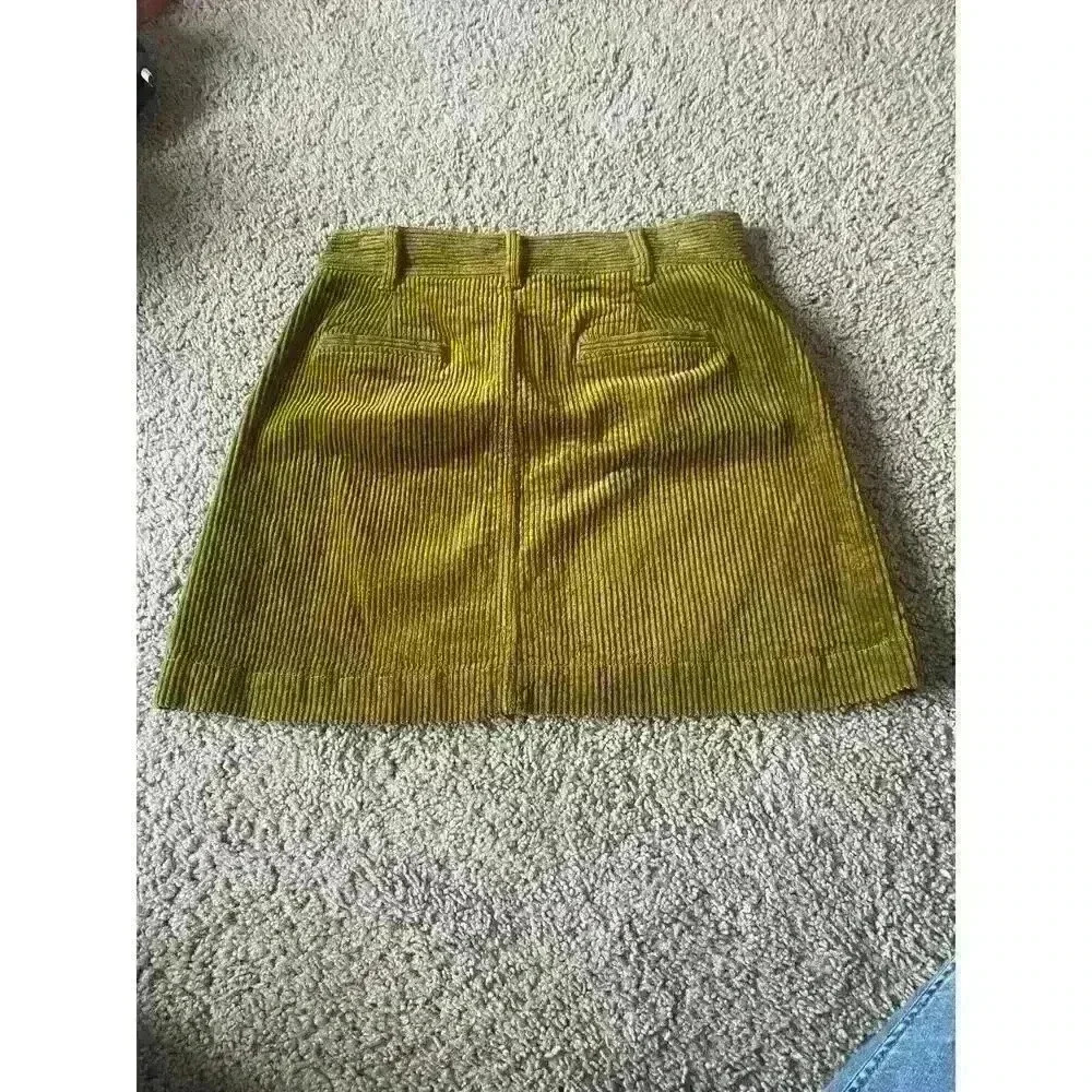 Madwell Womens Brown/Green Corduroy Skirt Size 2 - Picture 2 of 3